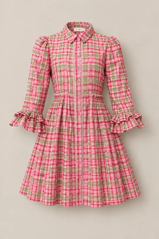 Bowie Dress in Rosewood Tartan
