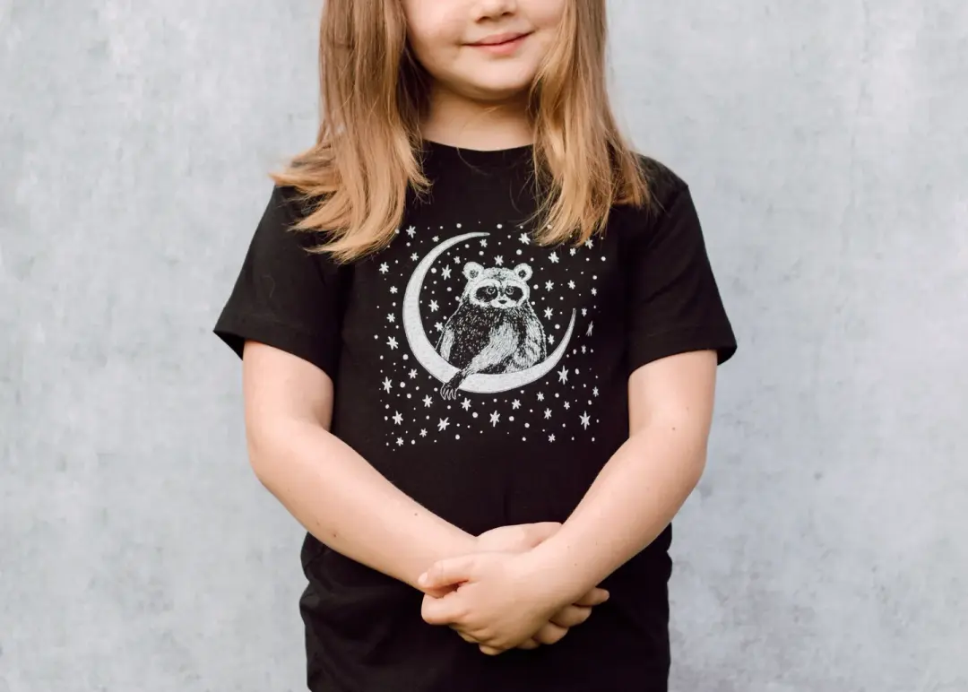 Raccoon and Moon Kids T-shirt