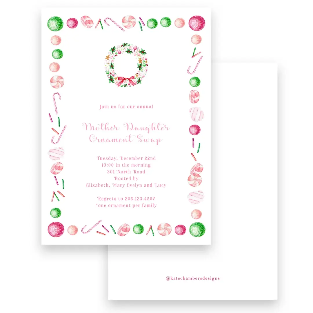 Candy Border Holiday Invitation