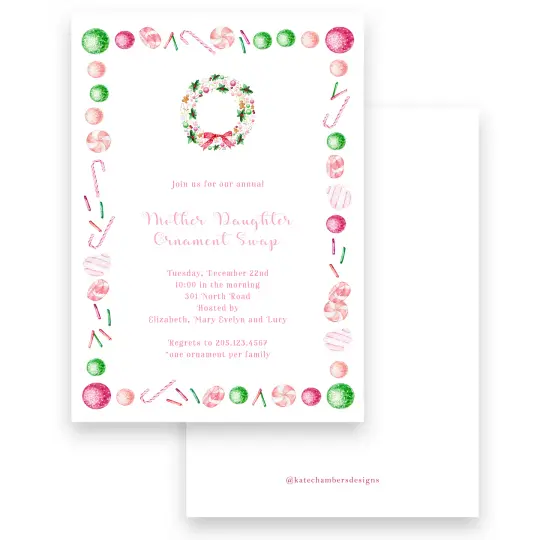 Candy Border Holiday Invitation