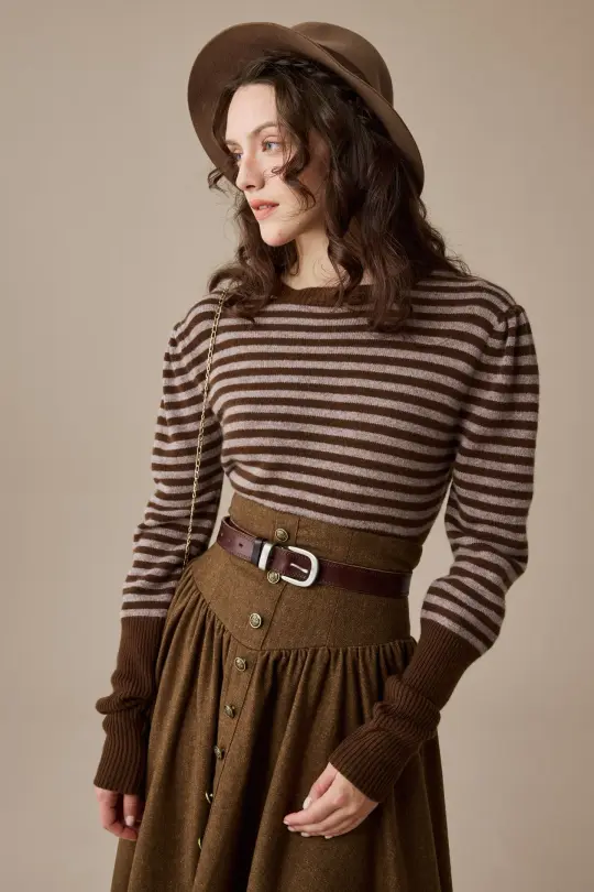 Oxford 13|100% wool classic striped pullover jumper