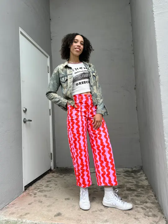 Skater Pant Pink Squiggle