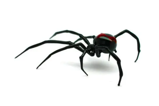 Bold Black And Red Glass Spider Sculpture – Collectible Decor