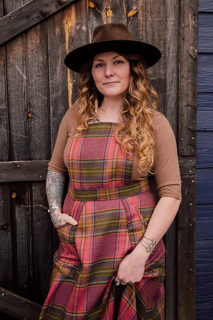 Lightweight Wool Pinafore in Alpine Glow