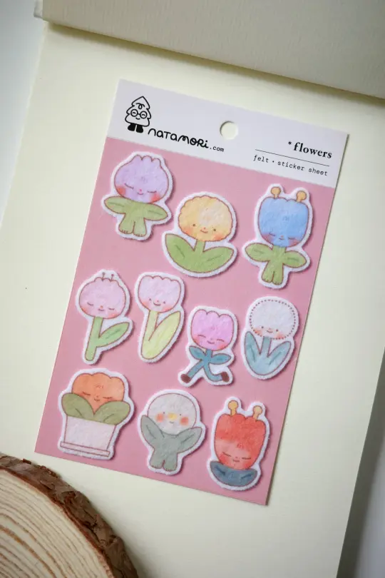 Flowers - felt sticker sheet
