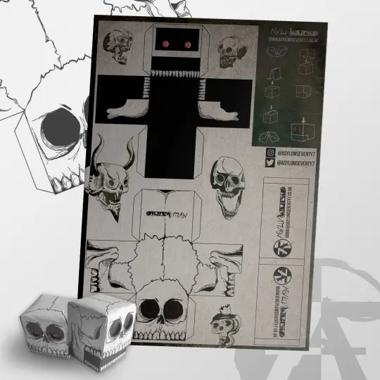 Chatterbox Skull papercraft