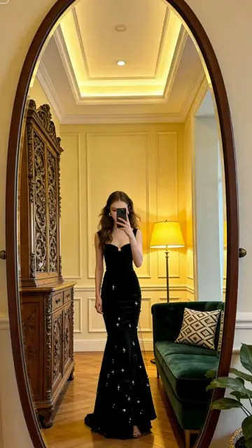 Black halter-neck fitted bodycon long ball gown R8587