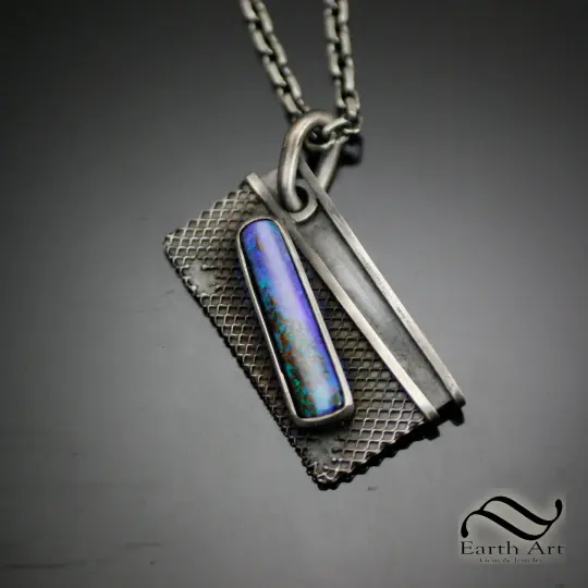 Boulder Opal Dog Tag style Pendant