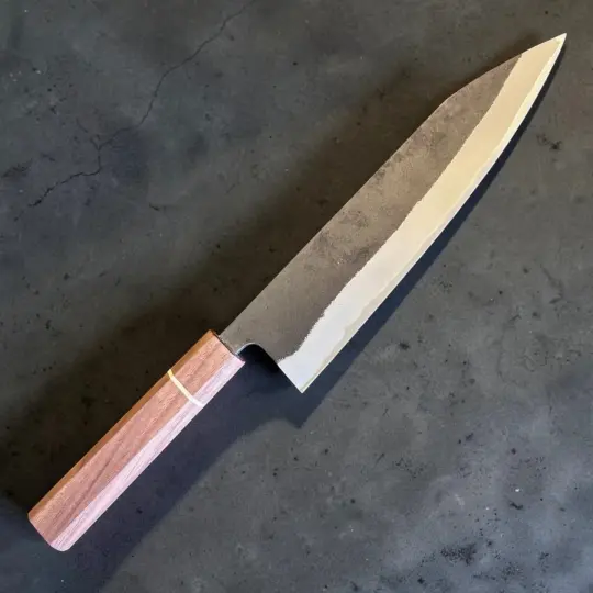 Imai Stainless Clad Aogami Super Kurouchi Gyuto 218mm with Sanjo Walnut & Maple Handle
