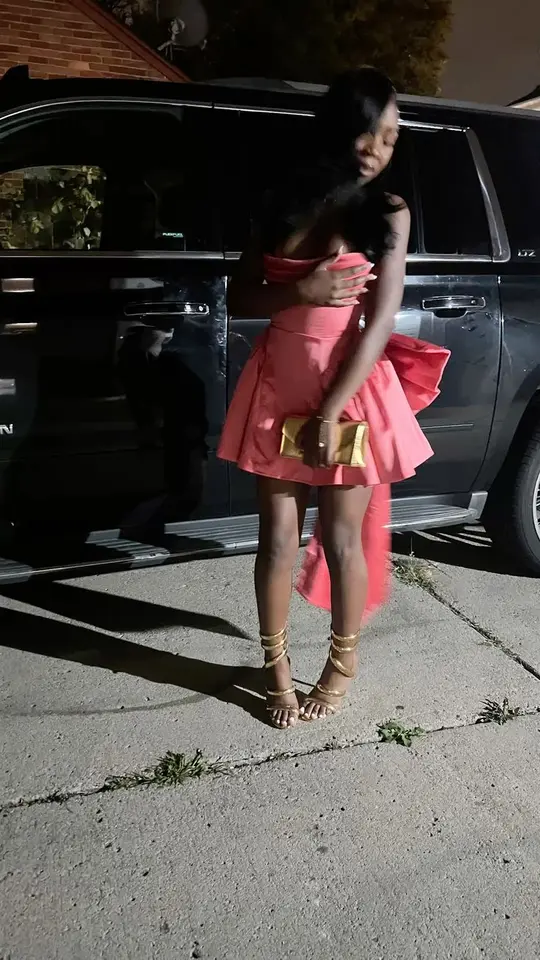 Elegant Hot Pink A-Line Strapless Large Bow Back Accessory Bodycon Mini Dress Homecoming Dress RS195
