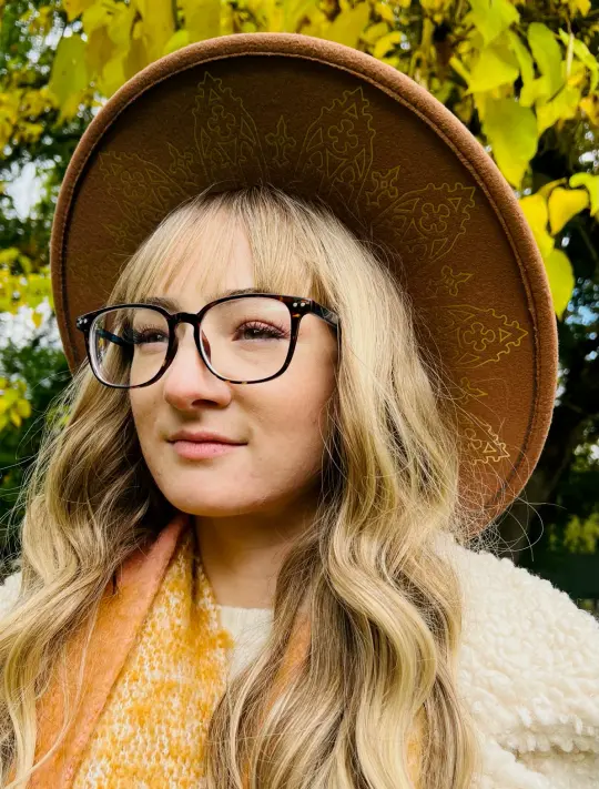 Caramel Wrought Iron Vegan Felt XL Wide Brim Hat