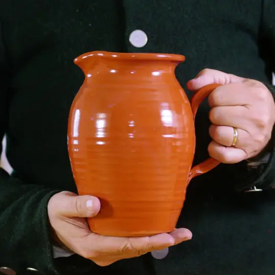 Clear Glazed Redware Pitcher
