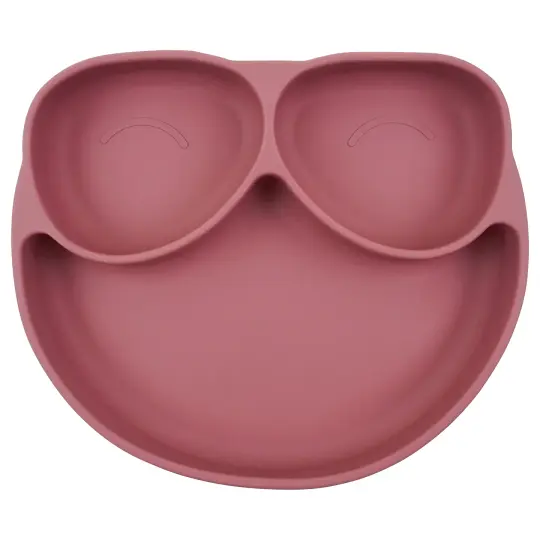 Tiny Teethers Designs Babies and Toddlers Silicone Feeding Suction Plate, Pink