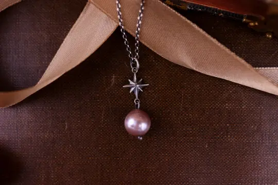 Celestial Star Pendant - Pearl - Silver