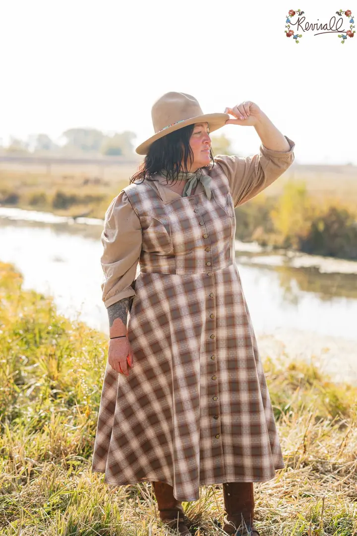 Ashley Mae Dress in Sunset Plaid