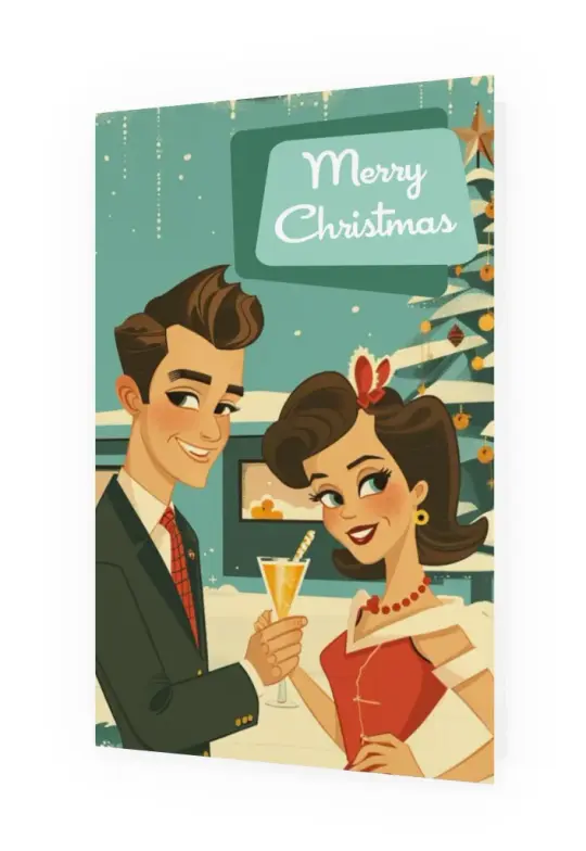 MCM Retro Christmas Cards- Holiday Cards for Business or Personal