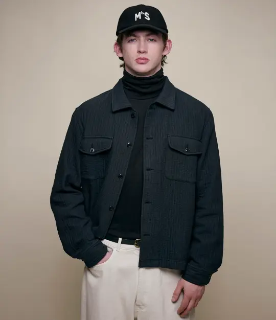 Padded Cotton Long Sleeve Overshirt