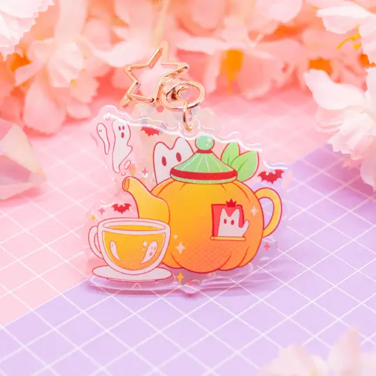 Spooky Town - Pumpkin Tea acrylic charm / keychain