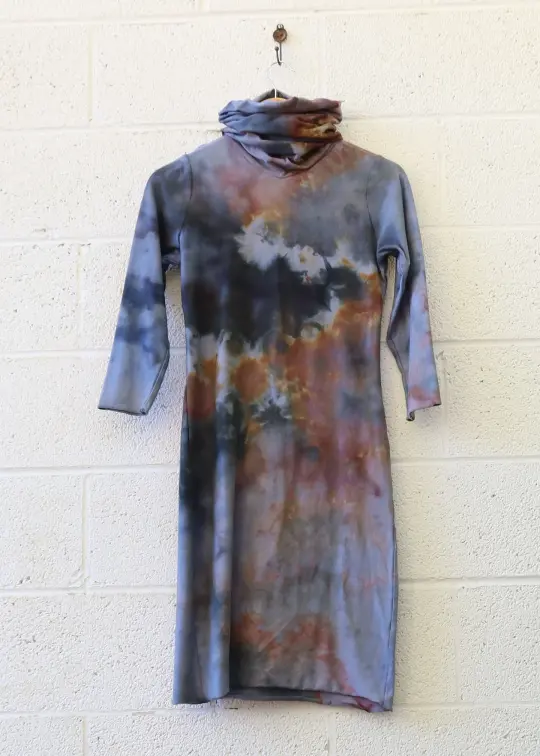 OOAK - Sagitarius Pencil Short Dress / S / MED Stretch Cotton / Ice Dye (48)