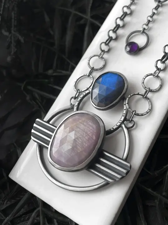 Sapphire and Labradorite Pendant