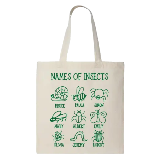 NAMES OF INSECTS Tote Bag