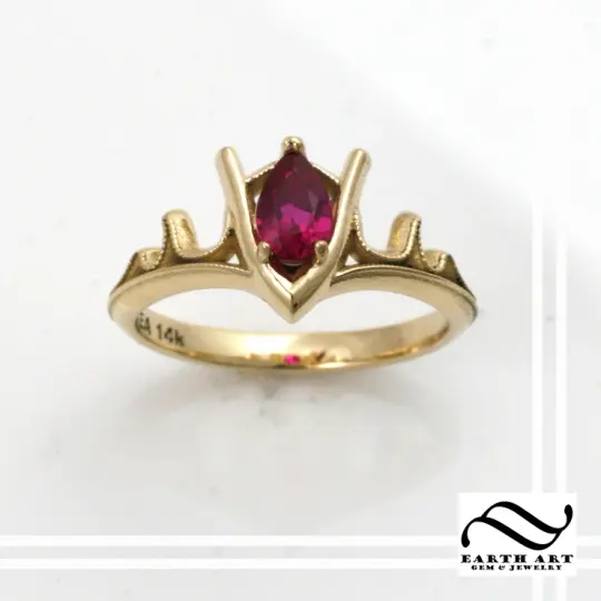 Goron's Ruby Ring - Legend of Zelda -Solid 14k