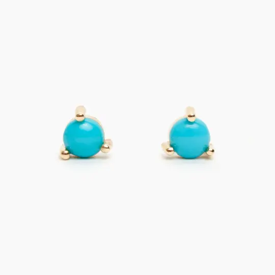 3-Prong Gemstone Stud Earrings