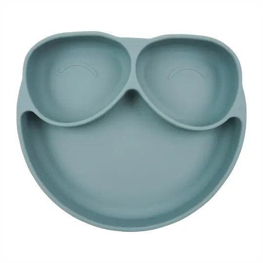 Tiny Teethers Designs Babies and Toddlers Silicone Feeding Suction Plate, Blue