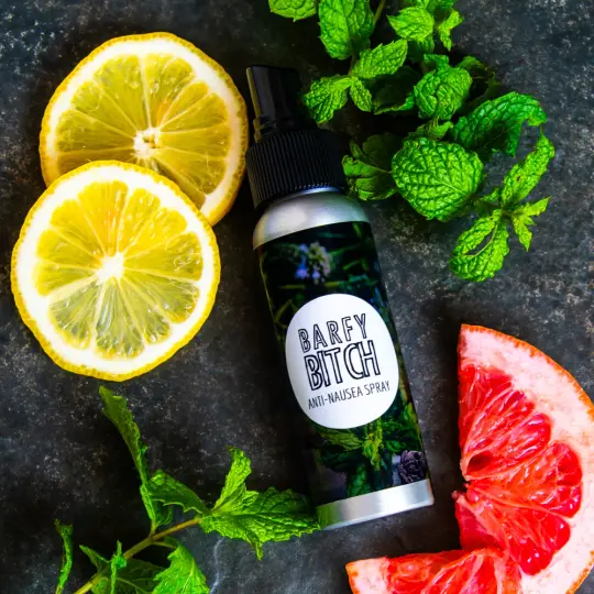 Barfy Bitch Anti-Nausea Spray.