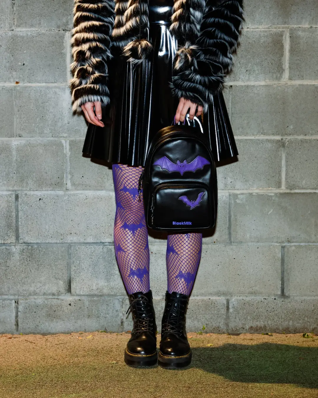 Purple Flock Of Bats Hosiery
