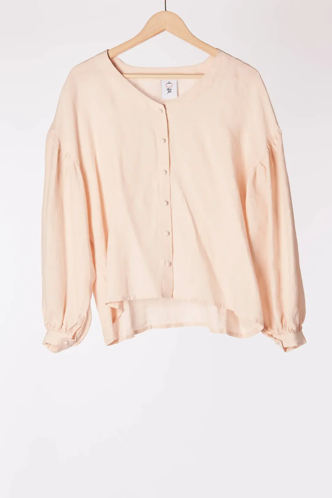 Seashell White Pemberly Blouse, Long Sleeve
