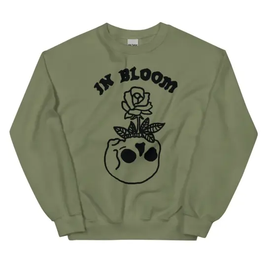 In Bloom military green sweatshirt
