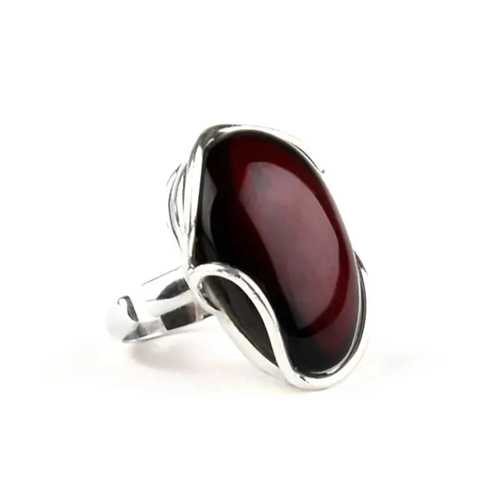 Adjustable Size Cherry Amber Ring