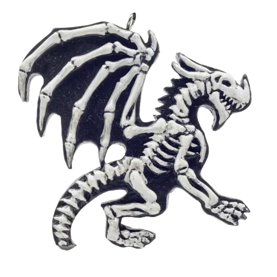 Dragon Bones Flatback Ornament - Skeleton Dragon Halloween Decoration - Mythical Beast Bones