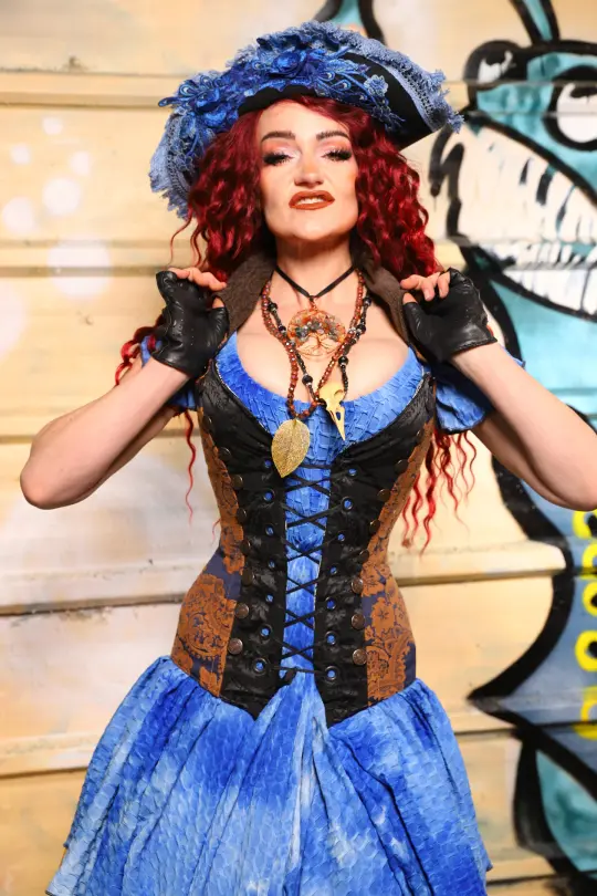 Buccaneer Overbust Corset in Midnight Box - The Bucc Stops Here! Collection