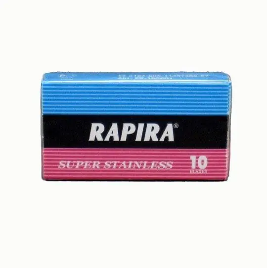10 Rapira Super Stainless DE Blade, 1 pack of 10 blades