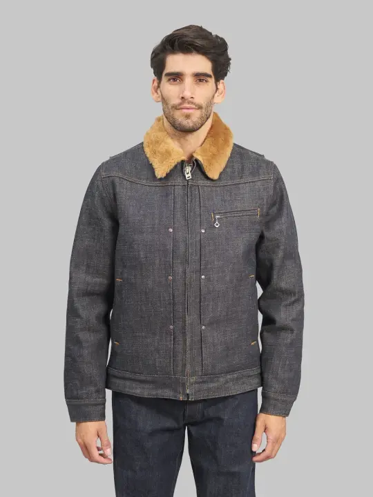 Freenote Cloth RJ-2 Denim Shearling Jacket