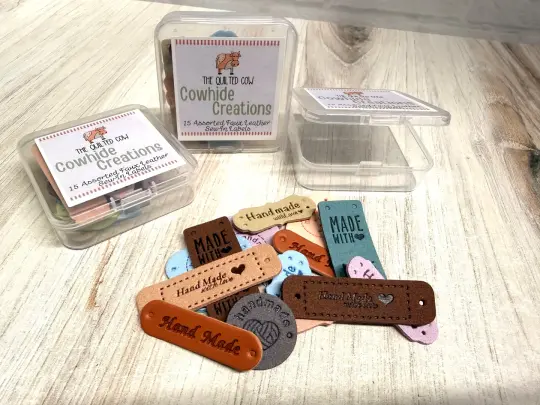 Quilted Cow Cowhide Creations "Handmade" Labels
