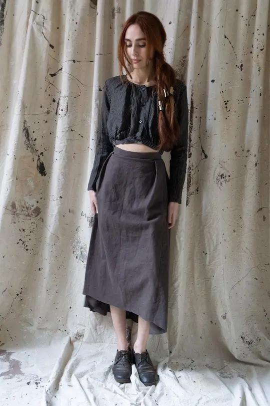Soren Linen Skirt - Brown