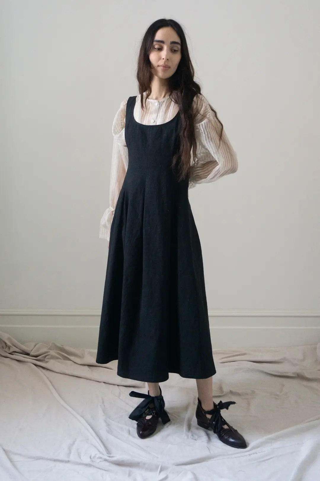 Nadima Linen Dress - Black