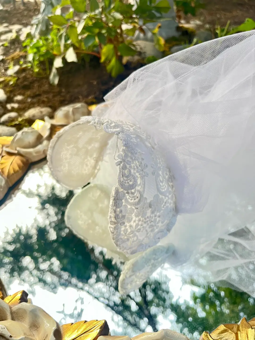 Vintage Lace Headband With Layered Veil