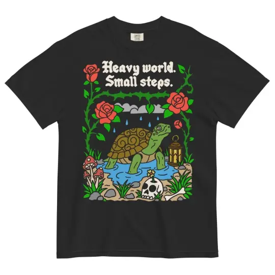 heavy world small steps tshirt (black)