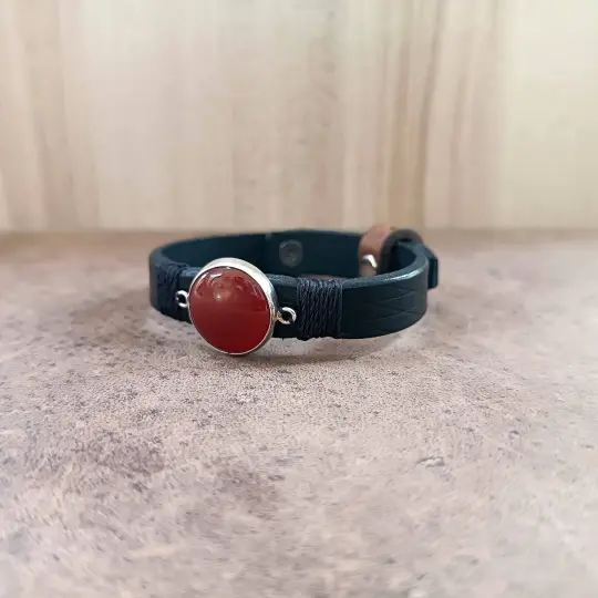 The Anchor – OOAK Carnelian Bracelet for Serenity and Protection