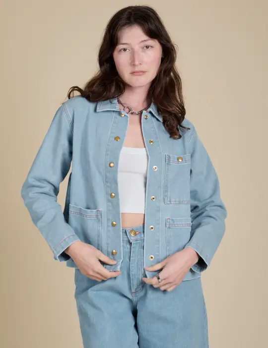 Indigo Denim Work Jacket - Light Wash