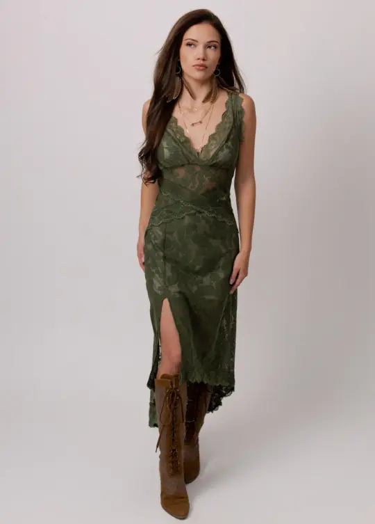 Joia Dress in Forest