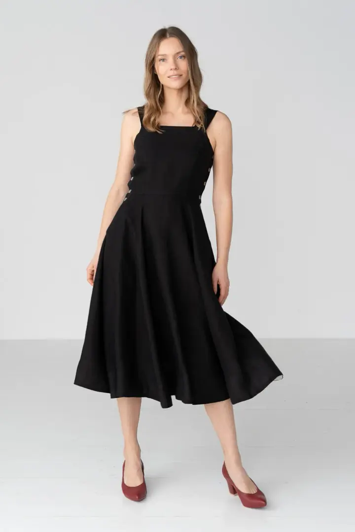 Pinafore – Sleeveless Linen Midi Dress