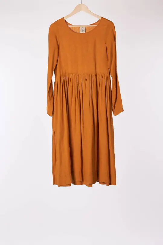Smock Dress, Long Sleeve, Marigold
