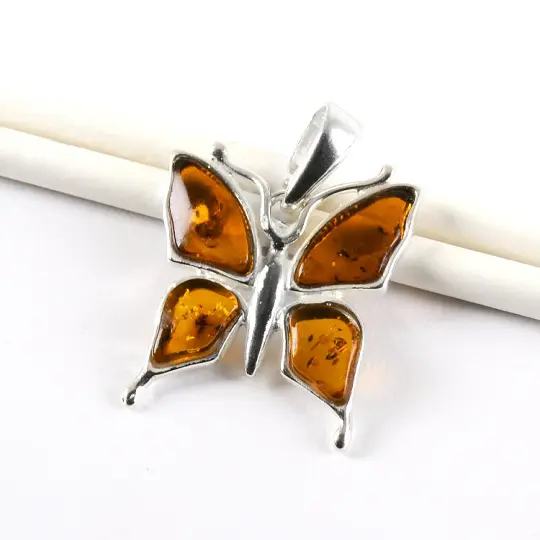 Amber Butterfly Pendant