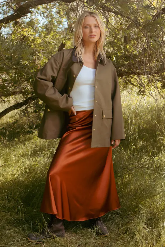 Tiff Maxi Skirt in Copper