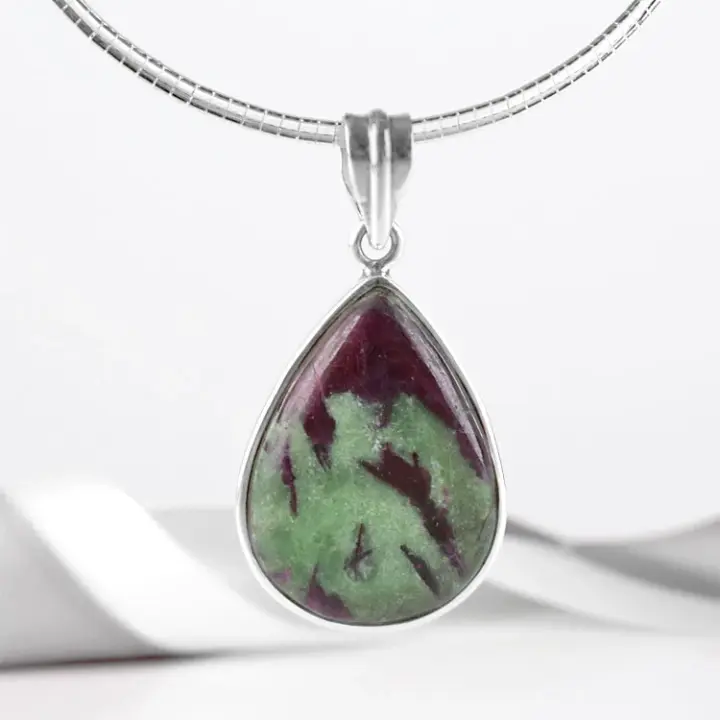 Ruby Zoisite Drop Pendant